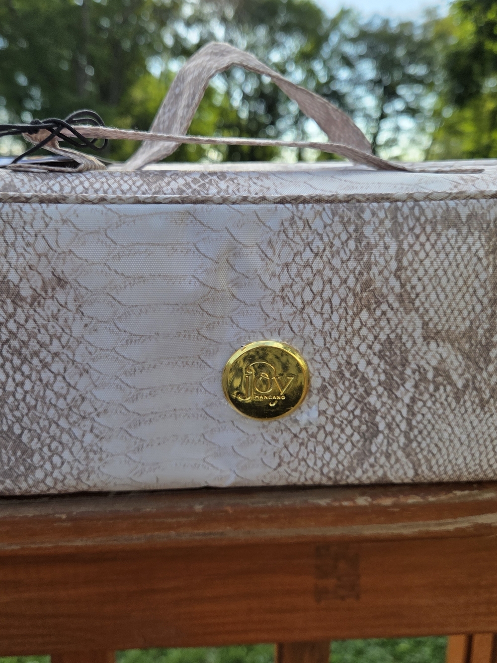 NWT Joy Mangano Large Better Beauty Case - Snakeskin Roll Up Organizer